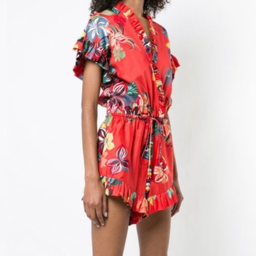 🌺 ALEXIS Faine Red Tropical Floral Romper
